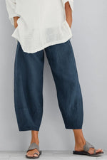 Women's Solid Color with Pockets Casual Loose Pants