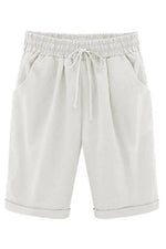 Plain with Pockets Sashes Holiday Loose Shorts (9 Colors)