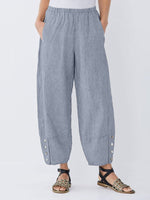 Women's Stripe with Pockets Casual Loose Pants