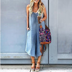 Women's Solid Color with Pockets Casual Wide Leg Jumpsuit
