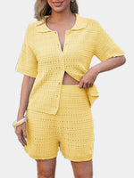 Women's Crochet Knit Tops and Shorts 2 Piece
