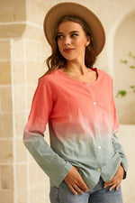 Plain Casual Round Neck Long Sleeves Blouse