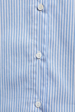 Pinstripe Collar Neck Long Sleeves Front Buttons Shirt