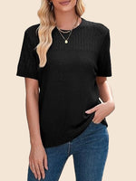 Women's Summer Hollow Out Short Sleeve Knit Tops